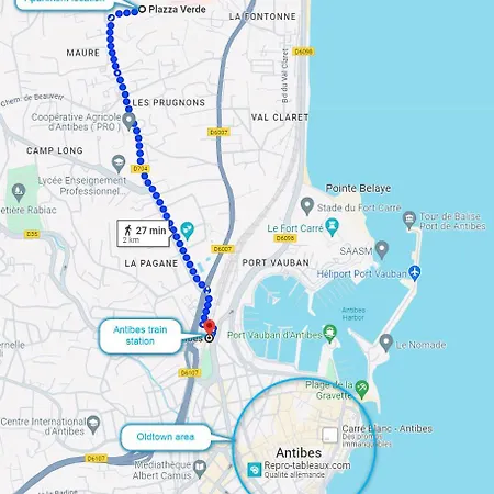 Sea View - Quiet Location, Air Conditioning & Parking 아파트 앙티브